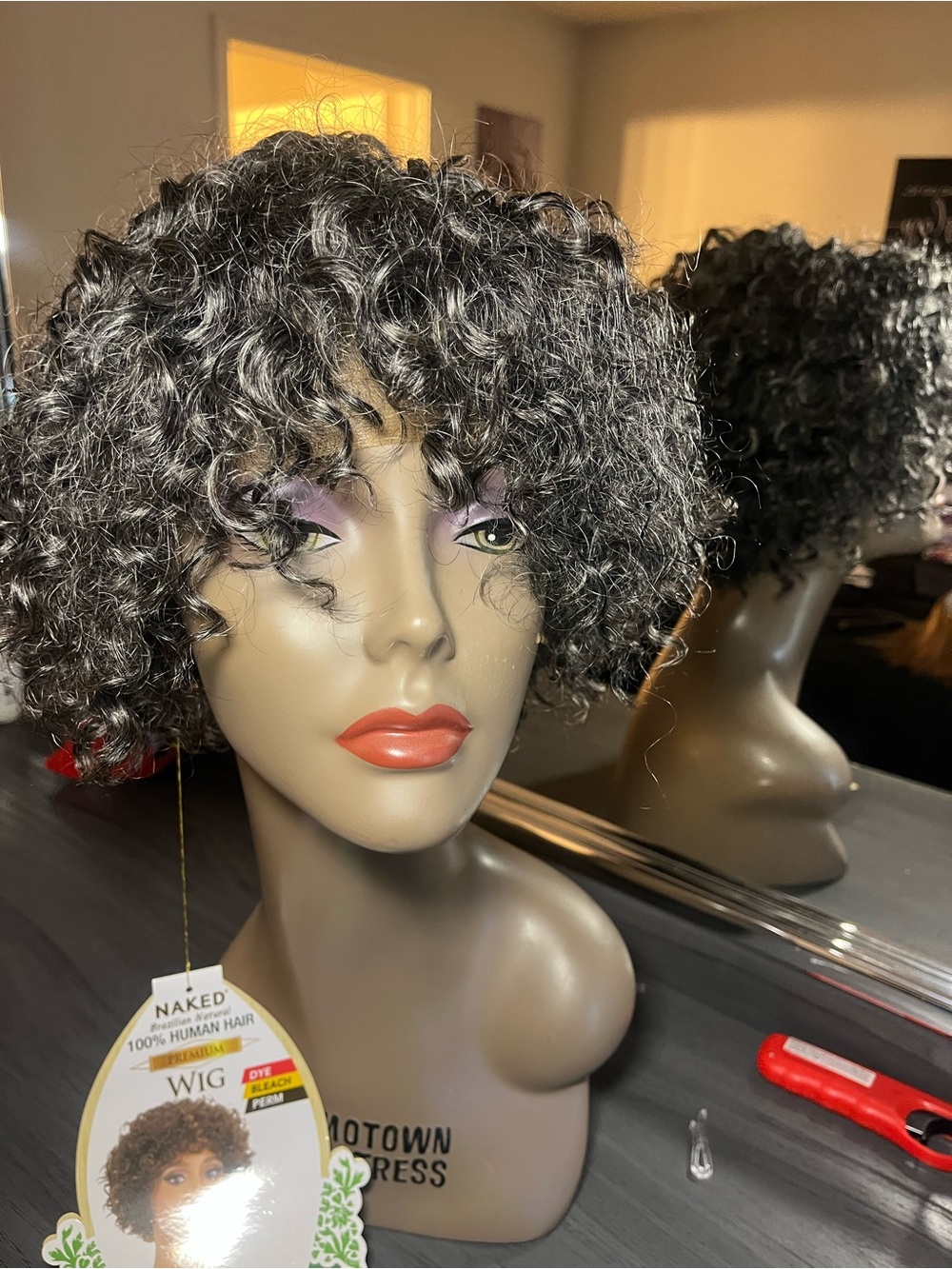 NAK Brazilian Natural100% Human Hair Short Curly Wig in Gray #44